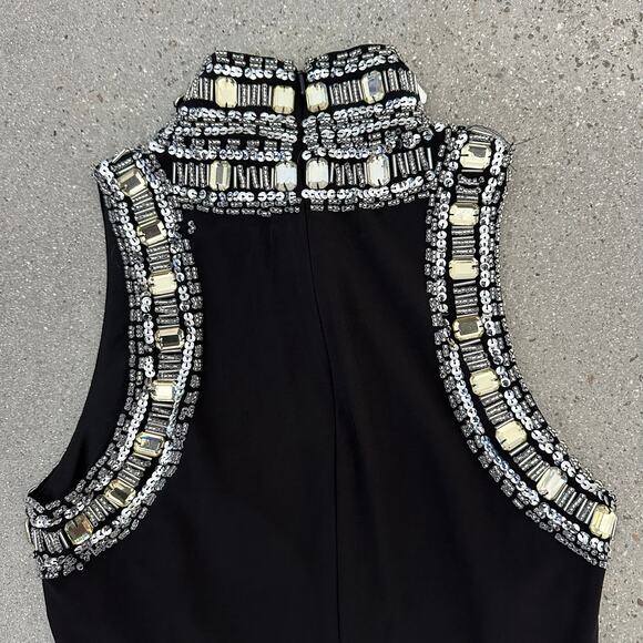 Aqua Dresses Beaded Mock Neck Sleeveless Gown - Picture 14 of 16